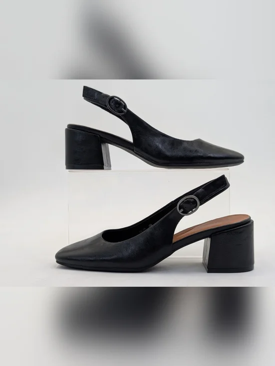 Baretraps "Ester" Women's Size 8M Black Faux Leather Slingback Block Heel - Picture 8 of 17